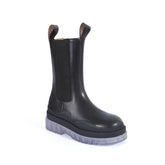 Basic Bi-Color Leather Ankle Boots